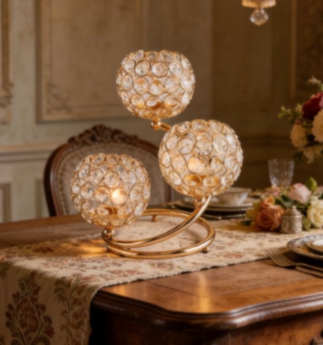 golden crystal 3 globe candle holder stand golden crystal 3 globe candle holder stand